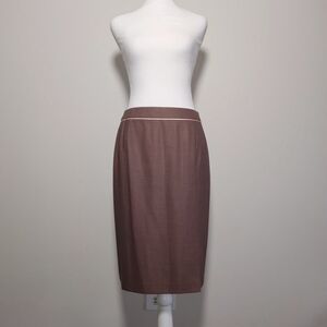 Escada Vintage 90s Pink Mesh Woven Virgin Wool And Silk Blended Pencil Skirt 38